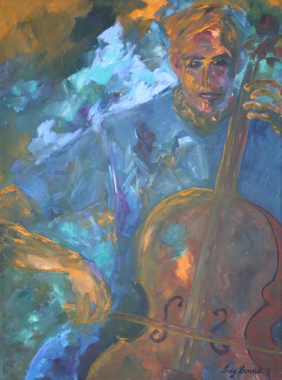 Concert in the Park oil figurative art painting