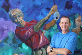 artist with Pitching Wedge painting